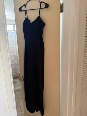 CDC Black Spaghetti-Strap Maxi Jumpsuit